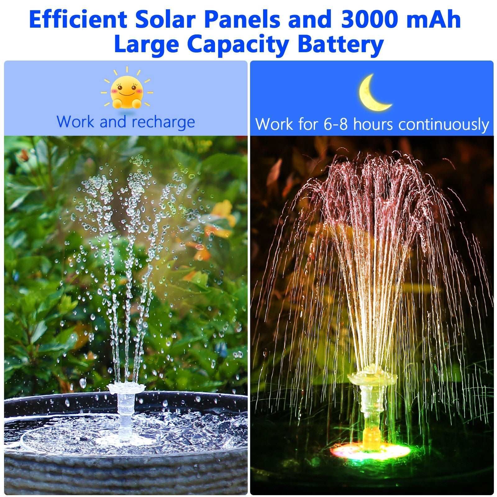 AviGlow - RGB Solar Bird Bath Fountain - absentel
